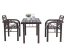 HAMIDA 1.1M METAL TABLE ANTIQUE BROWN